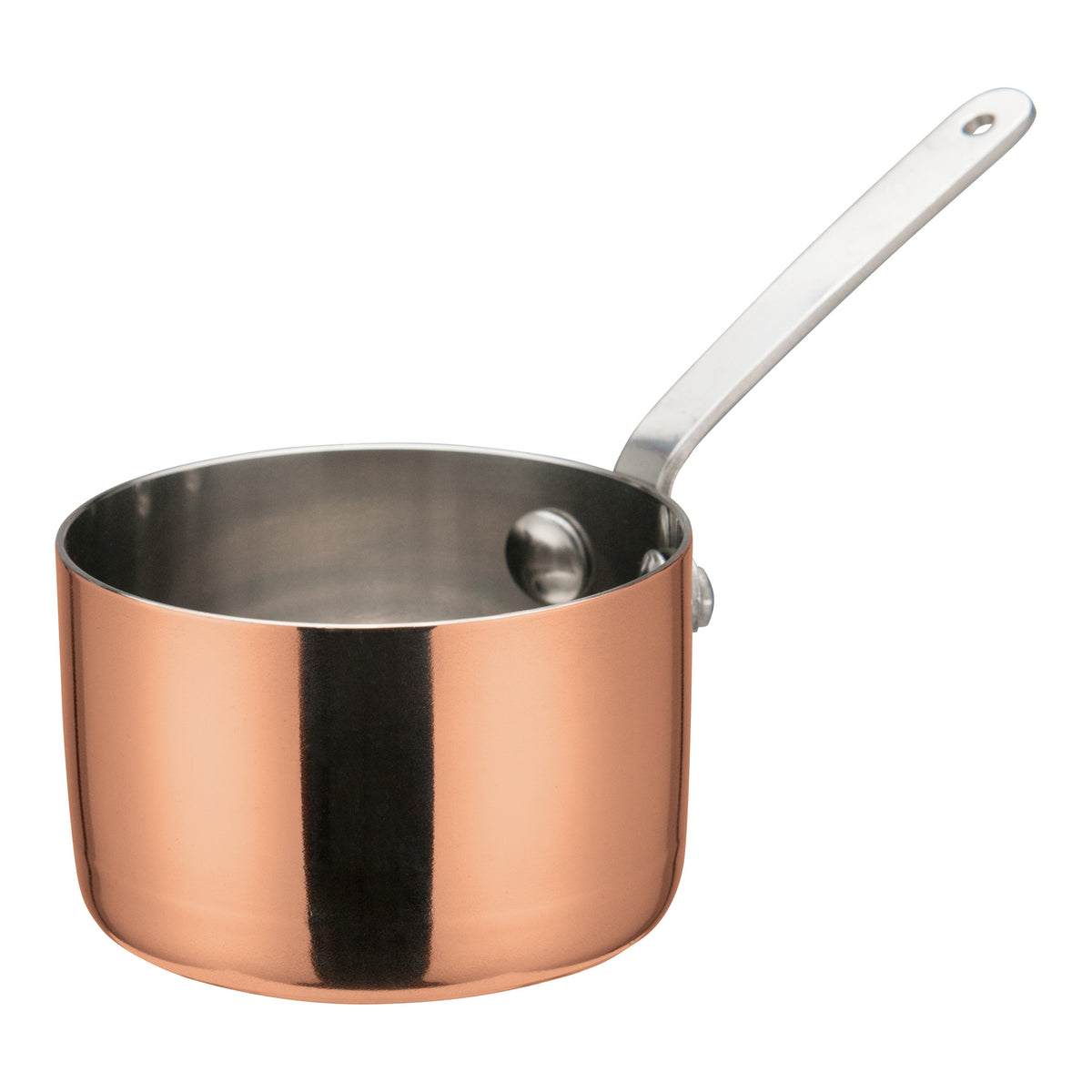 Picture of Winco DCWA-202C Mini Sauce Pan, Copper-Plated - 2.75 Dia. x 1.57 in.