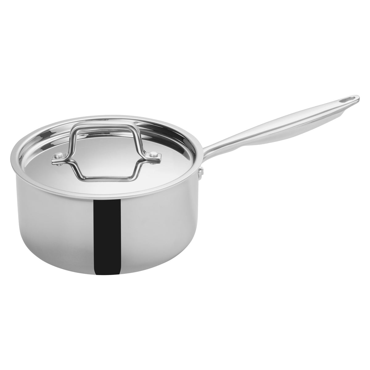 Picture of Winco TGAP-4 Tri-Gen Tri-Ply Stainless Steel Sauce Pan with Cover - 3.5 qt.