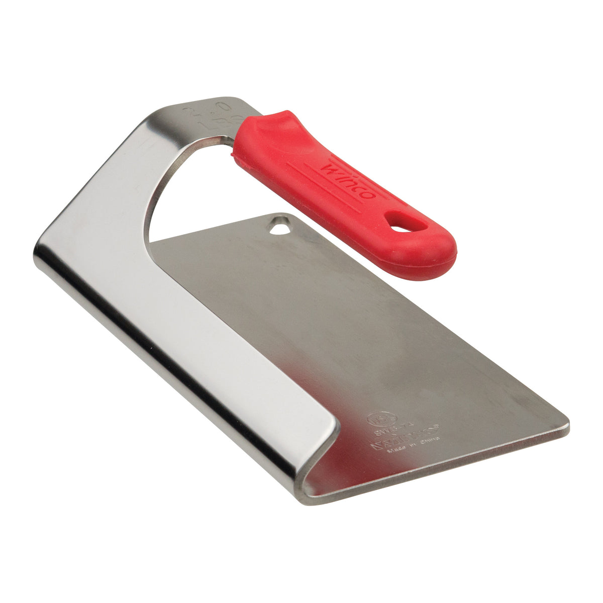 Picture of Winco SWS-74 18-8 Stainless Steel Steak Weight with Silicone Sleeve, 2 lbs