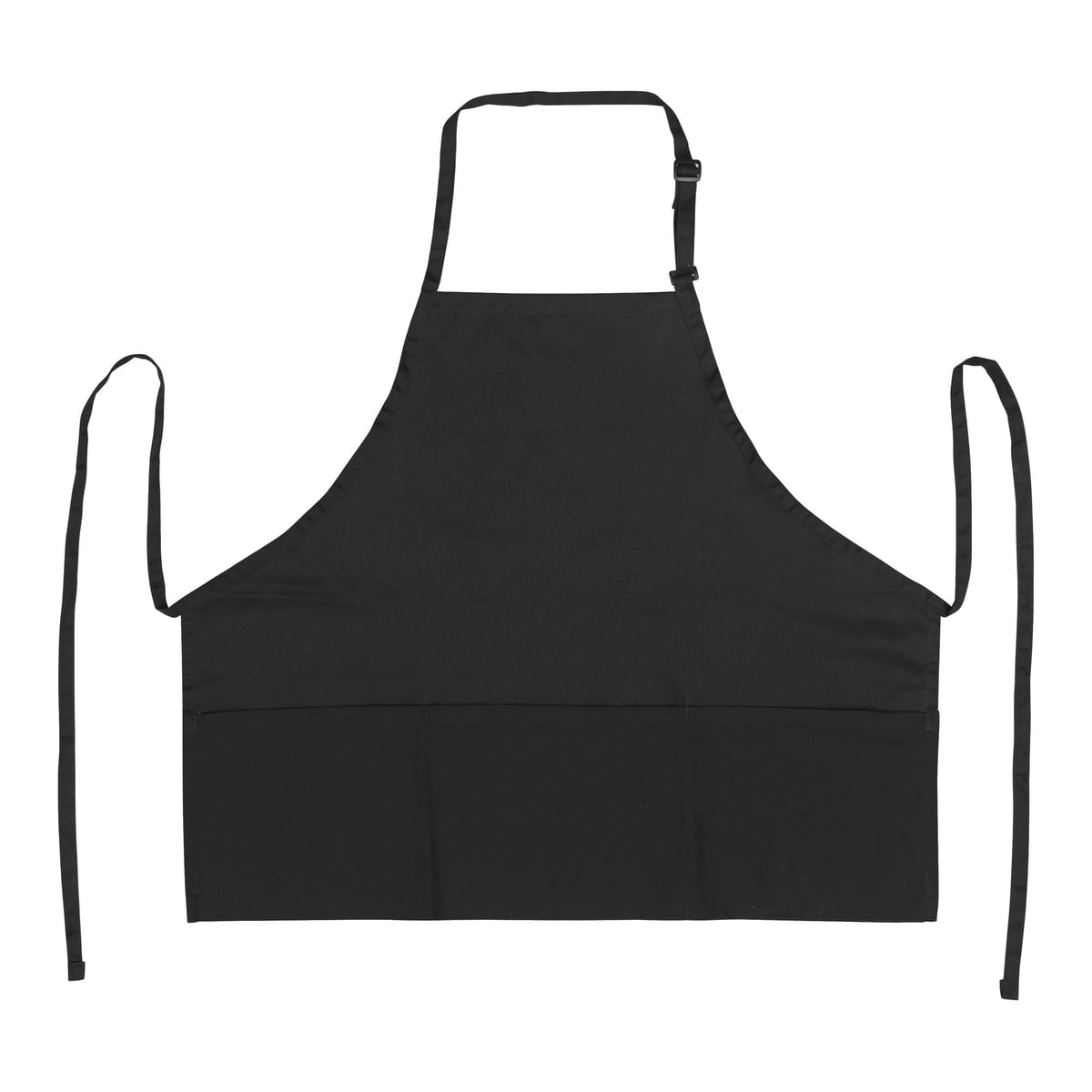 Picture of Winco BA-2724K Mid-Length Bib Apron with 3-Pockets - Black