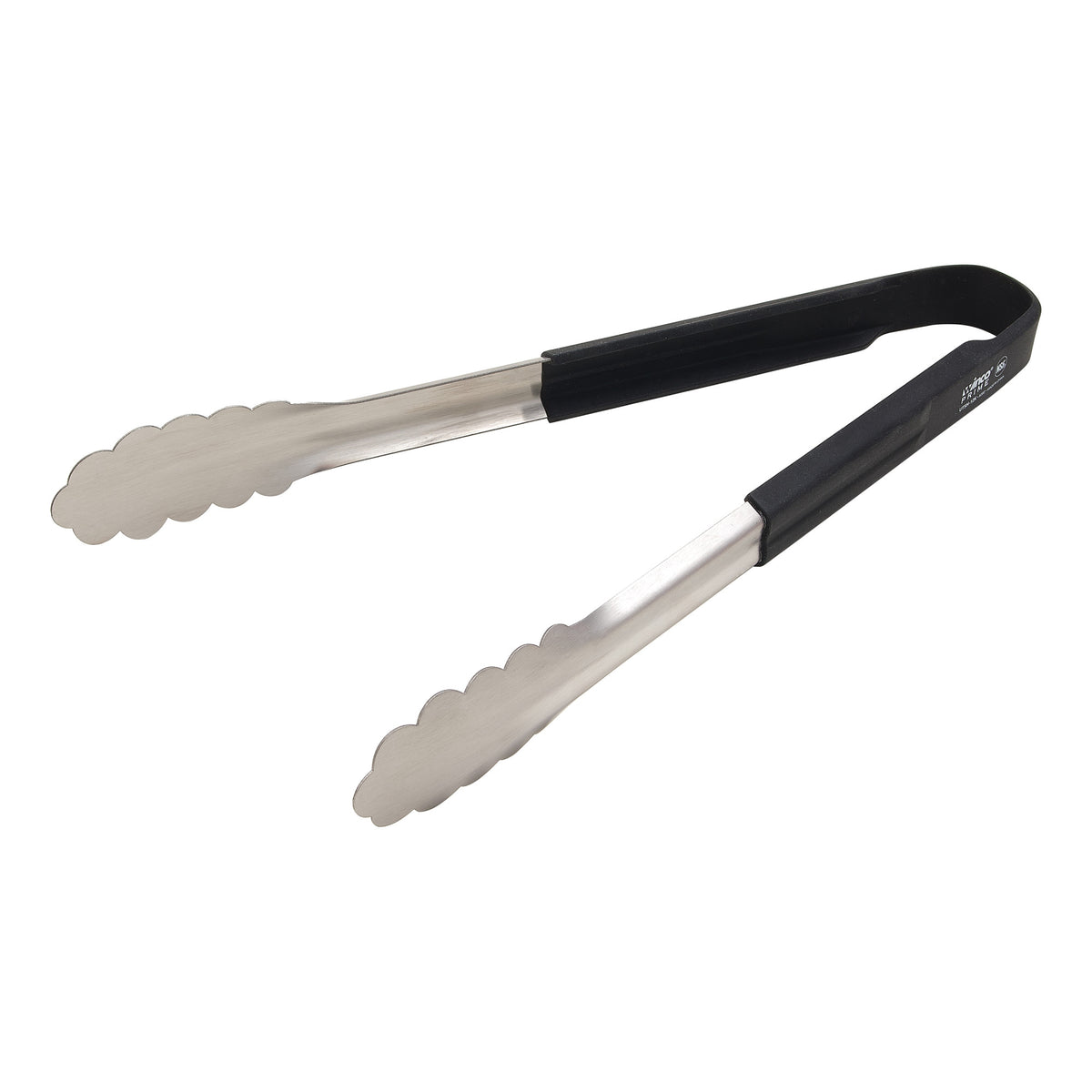 Picture of Winco UTSH-12K Prime 12 in. Stainless Steel Utility Tongs with Black Silicone Handle, NSF
