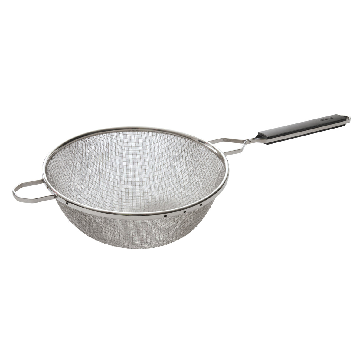 Picture of Winco MSTP-10DM 10.25 in. Double Medium Mesh Strainer with Plastic Handle - Stainless Steel