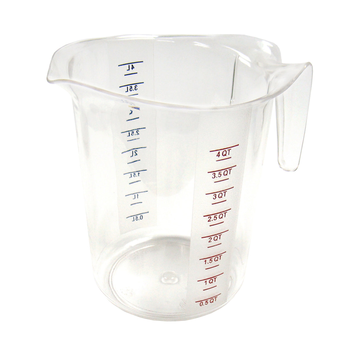 Picture of Winco PMCP-400 Polycarbonate Measuring Cup with Color Graduations - 4 qt.