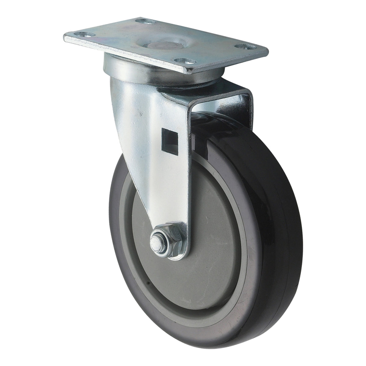 Picture of Winco CT-23 Universal Plate Caster Set, 2.38 x 3.63 in. Plate, 5 in. Wheels - 2 Piece