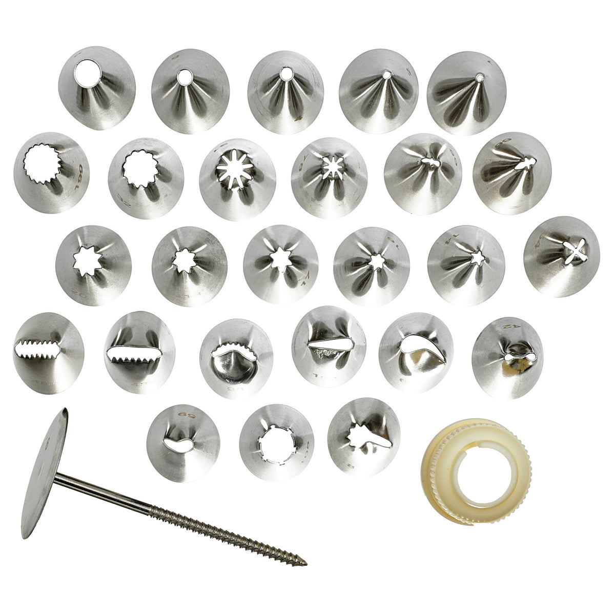 Picture of Winco CDT-26 Cake Decorating Set, 26 Tips, Stainless Steel