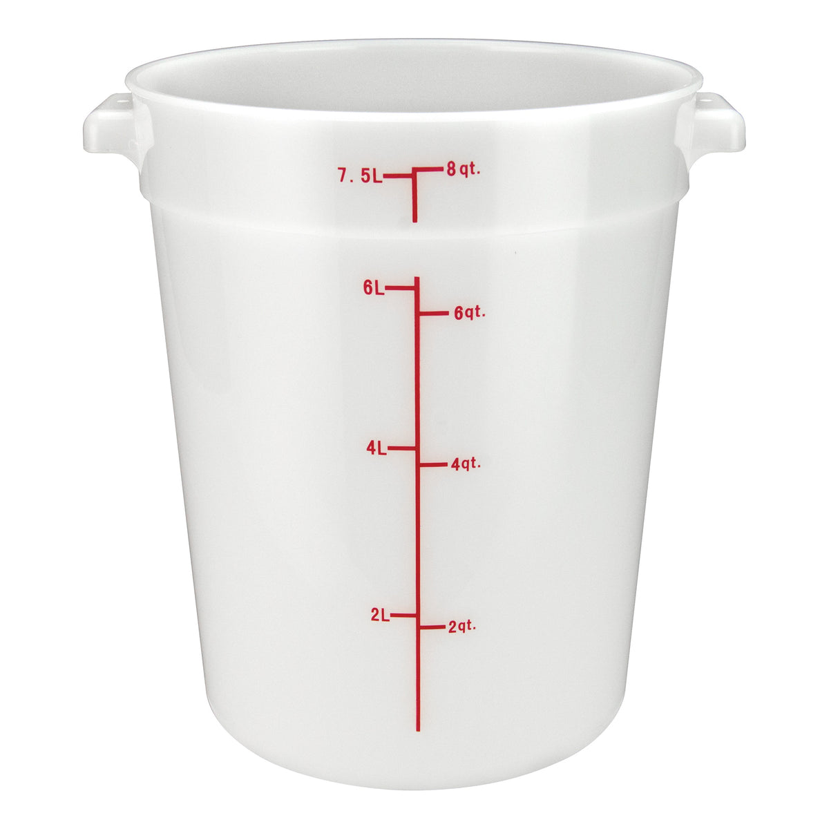 Picture of Winco PPRC-8W Round Storage Container, White, Polypropylene - 8 qt.