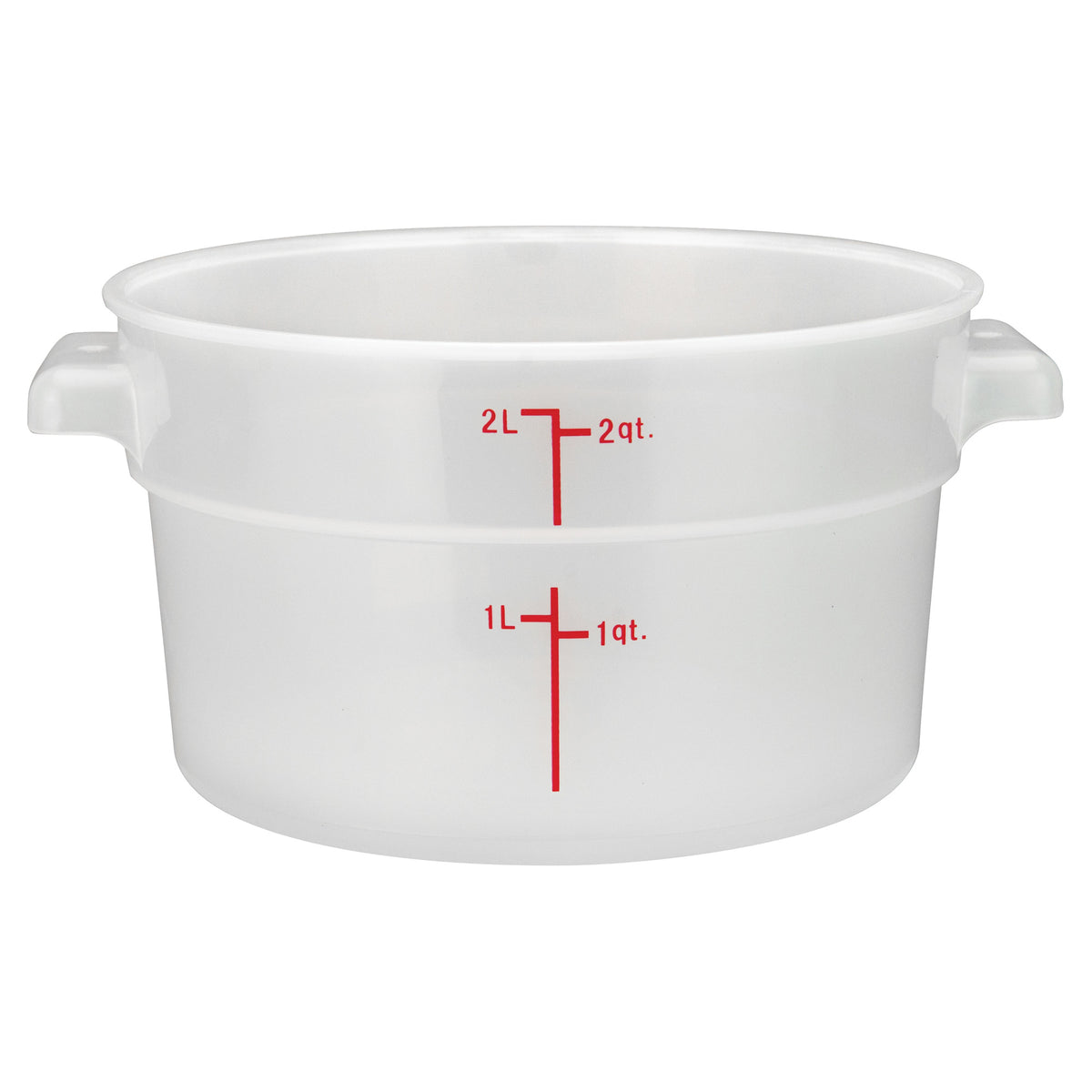 Picture of Winco PTRC-2 Round Storage Container, Translucent, Polypropylene - 2 qt.
