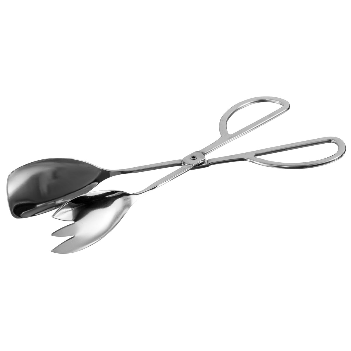 Picture of Winco ST-105SF 10.5 in. Stainless Steel Spatula & Fork Salad Tongs, Mirror Finish