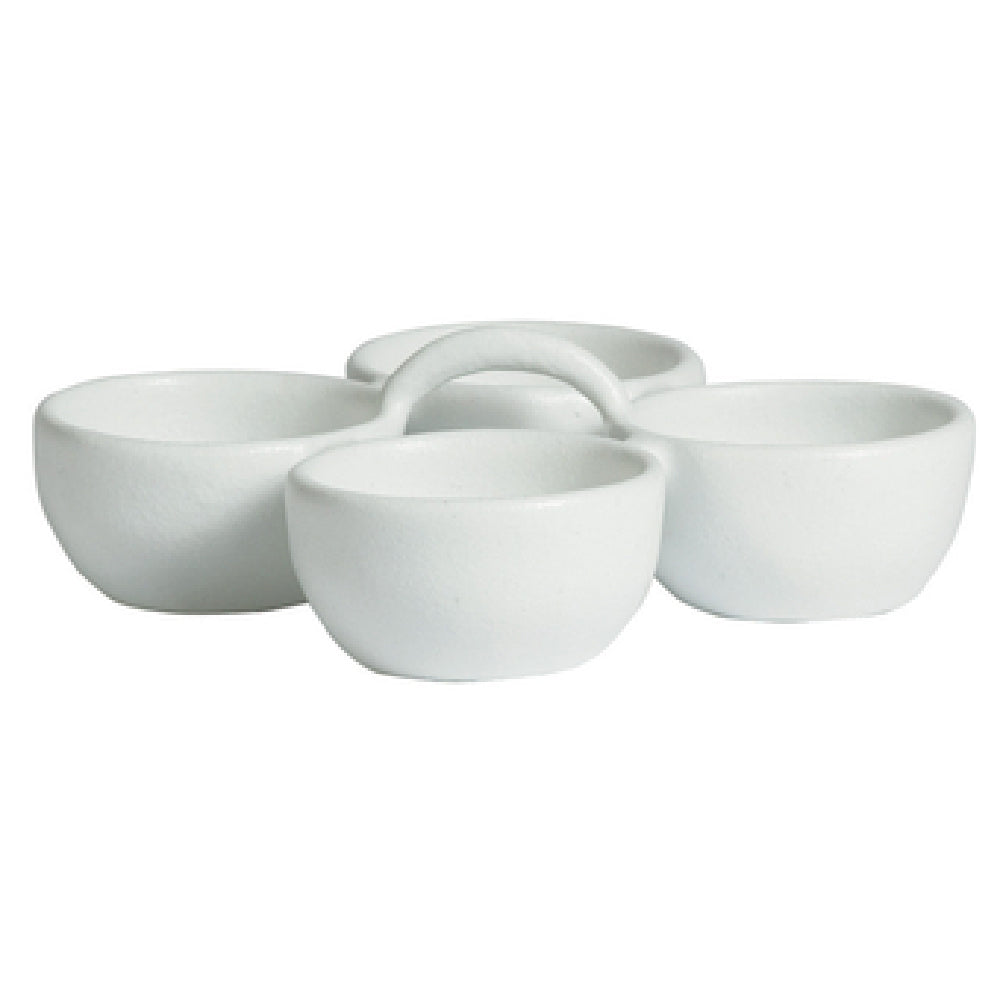 MJ601-MOD- 10.1 oz 4 Division Condiment Bowl with Handle - Mod Finish - 9.4 in. - 2.2 in. Deep