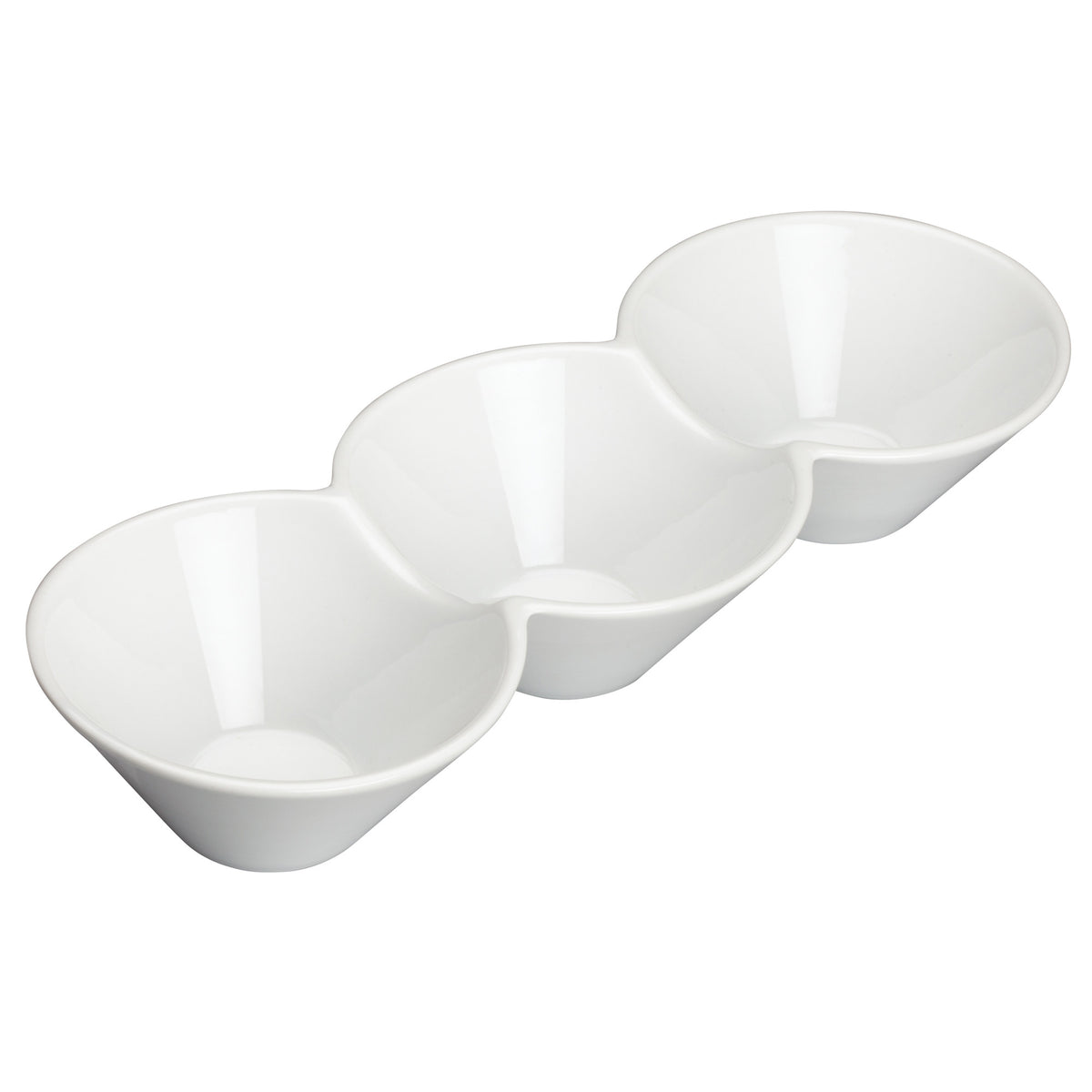Picture of Winco WDP017-102 13.25 x 5 in. Porcelain Trio Bowl, Bright White, 12 Piece