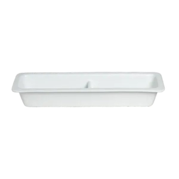 TPUD451BB 2.5 qt. Rectangular Half Size Long Food Pan with Division to Fit Tile 25 - Black - 19.69 x 5.91 in. - 2.99 in. Deep