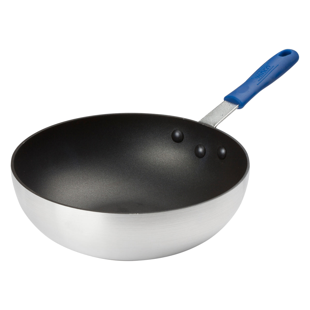 Picture of Winco ASFP-11NS 11 in. Non-Stick Aluminum Stir Fry Pan with Silicone Sleeve