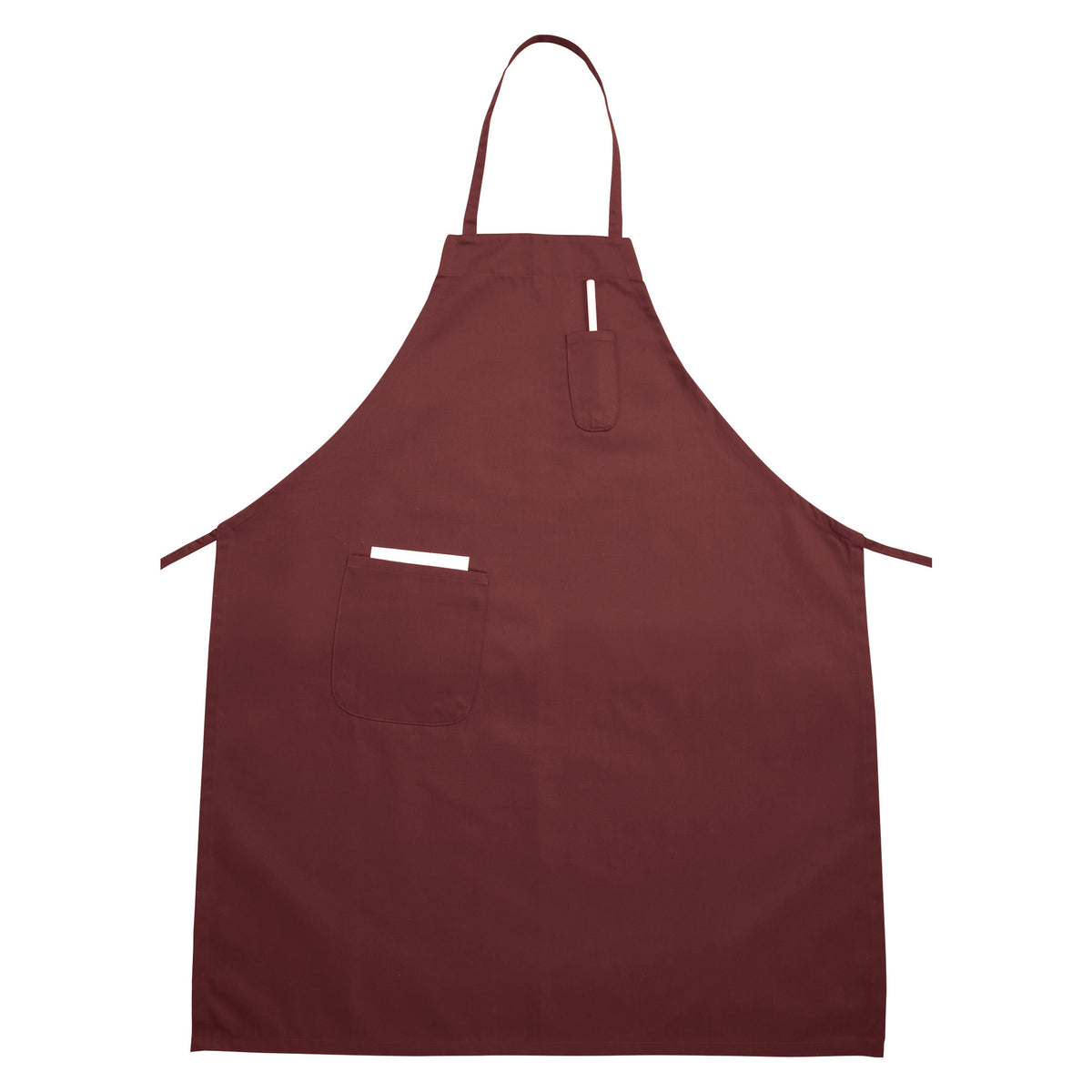 Picture of Winco BA-PBG Full-Length Bib Apron with Pockets - Burgundy
