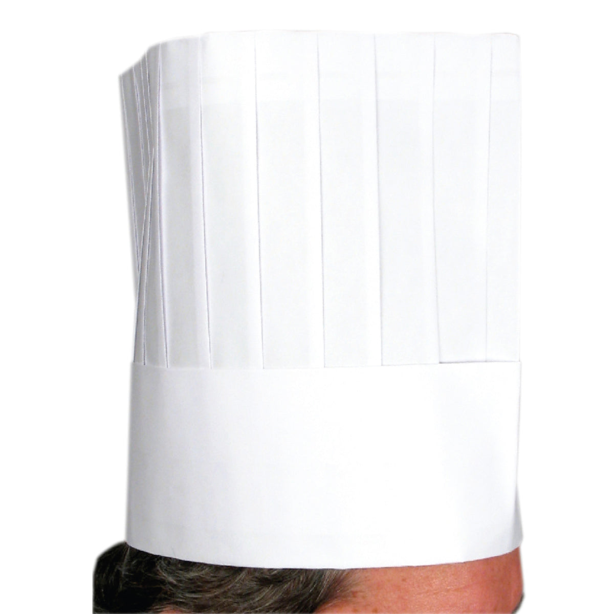 Winco DCH-9 Signature Chef Disposable Chef Hat - Paper, White, 9, Pack of 10