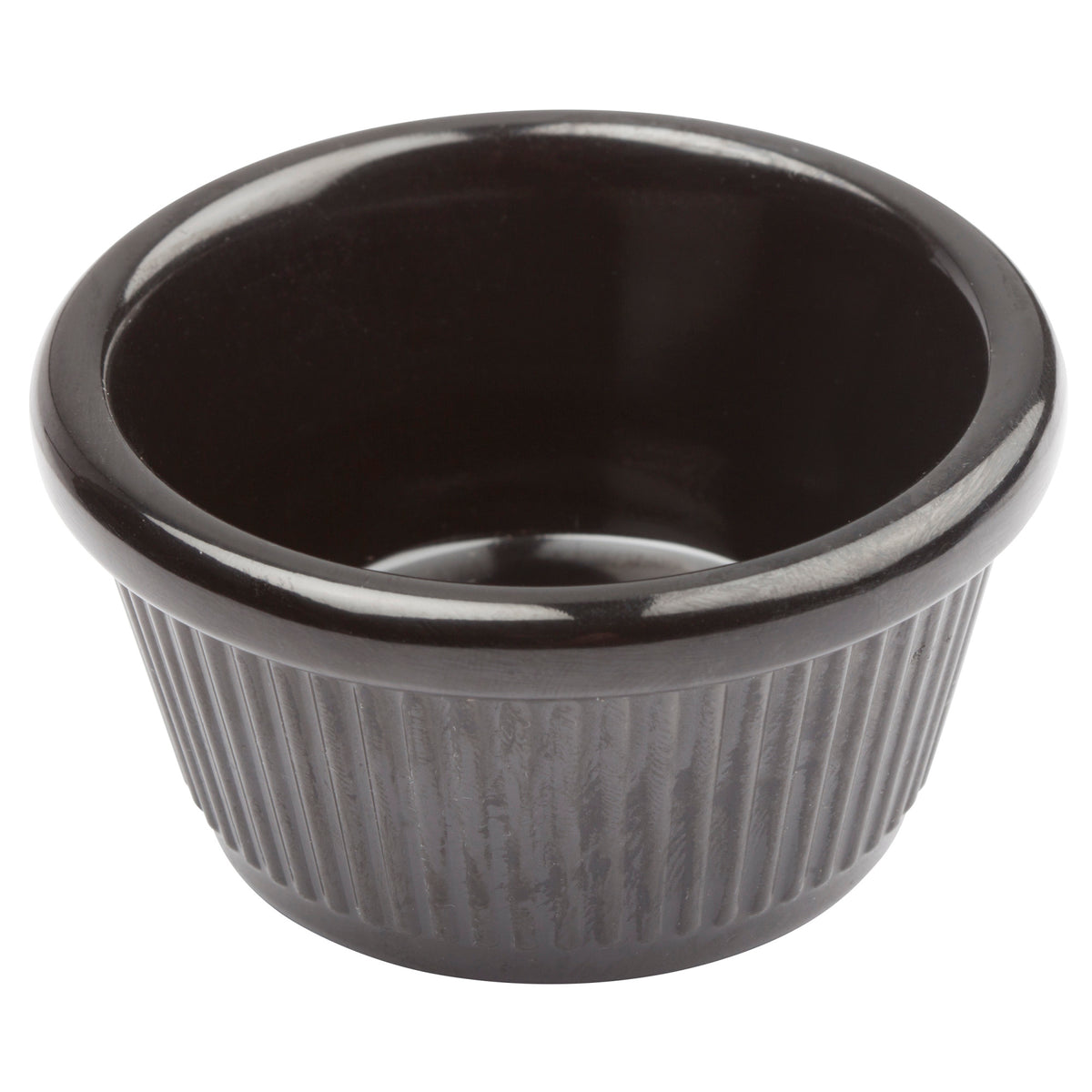 Picture of Winco RFM-2K Melamine Ramekin, Fluted - Black, 2 oz