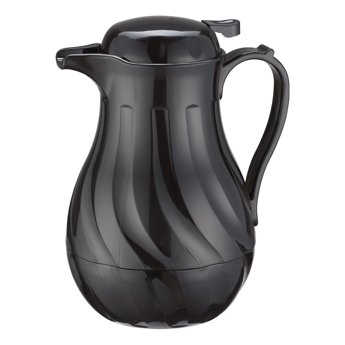 Picture of Winco VSW-64K Swirl Pattern Push Button Insulated Beverage Server - Black, 64 oz