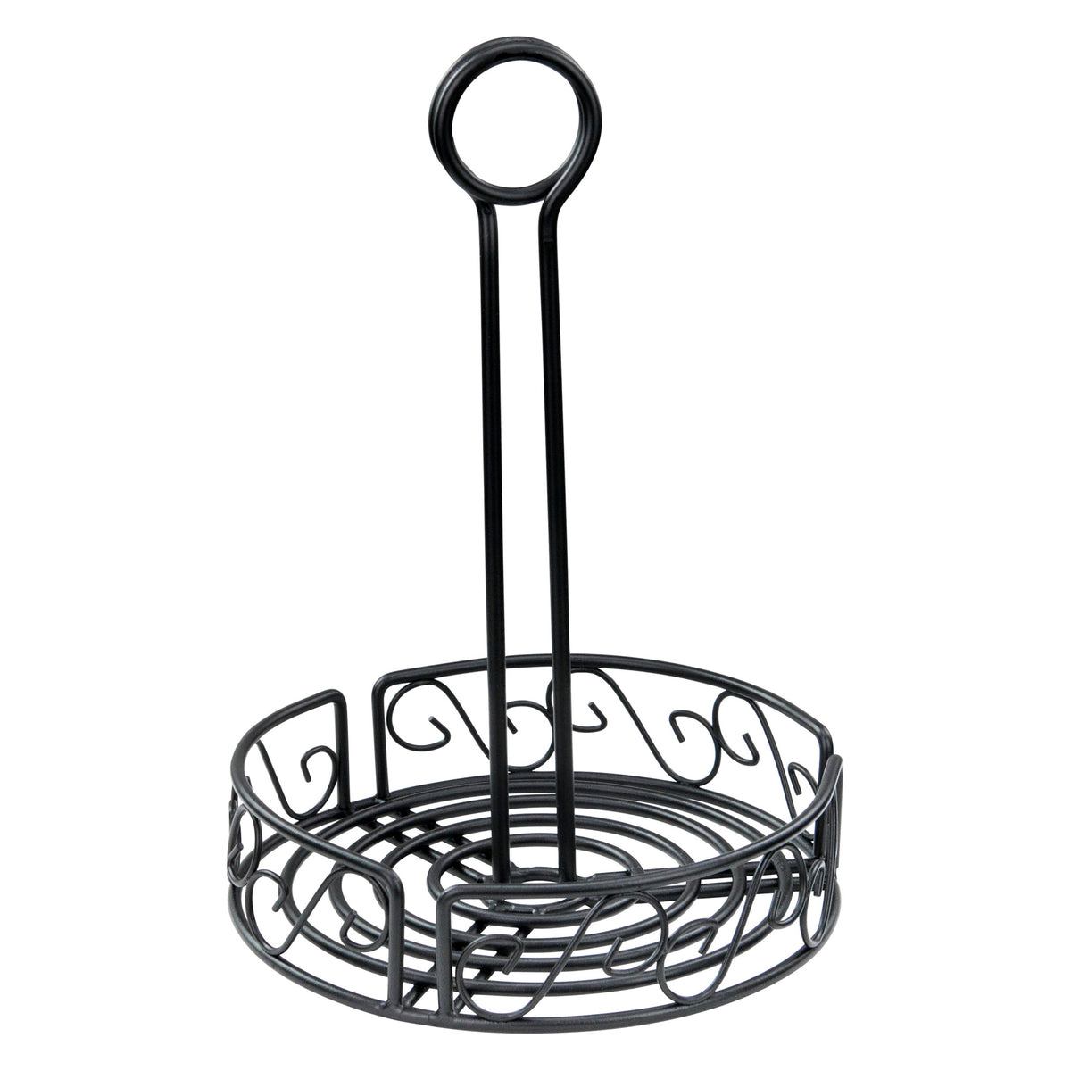 Picture of Winco WBKH-6R 6.25 in. Round Wire Condiment Caddy with Handle