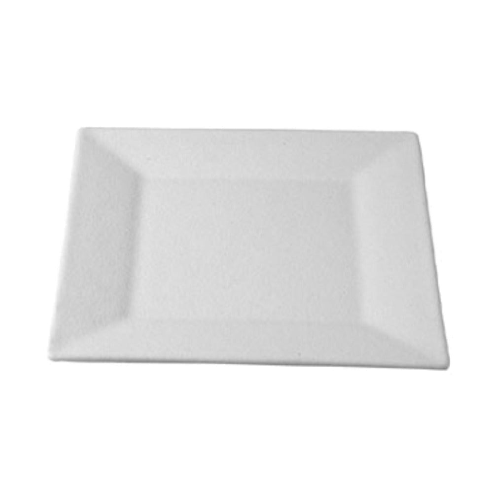 PS002MC 9.6 in. Square Flat Platter - Mocha - 0.5 in. Deep - Small