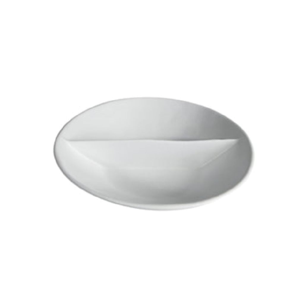 PR014WW 3.2 qt. Round Custom Divided Platter - White - 15.2 x 3.5 in. - 3.5 in. Deep