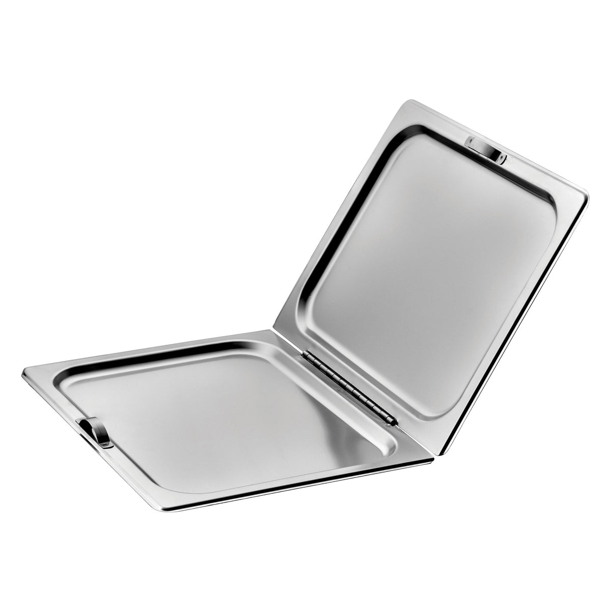 Picture of Winco C-HFC1 Stainless Steel Full-Size Hinged Flat Cover with Dual Handles
