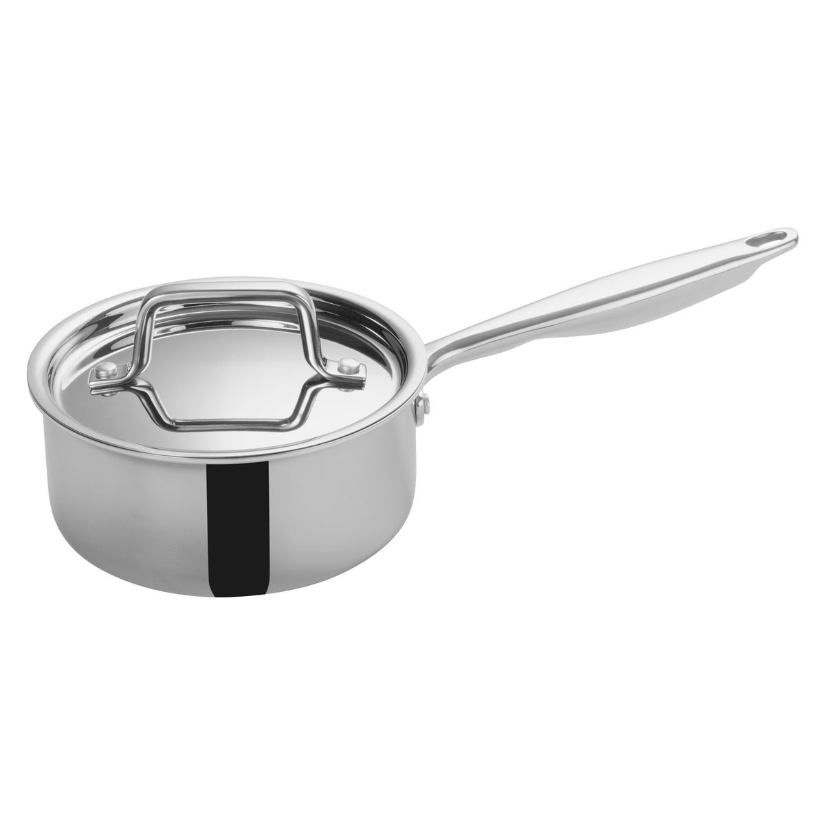 Picture of Winco TGAP-2 Tri-Gen Tri-Ply Stainless Steel Sauce Pan with Cover - 1.5 qt.