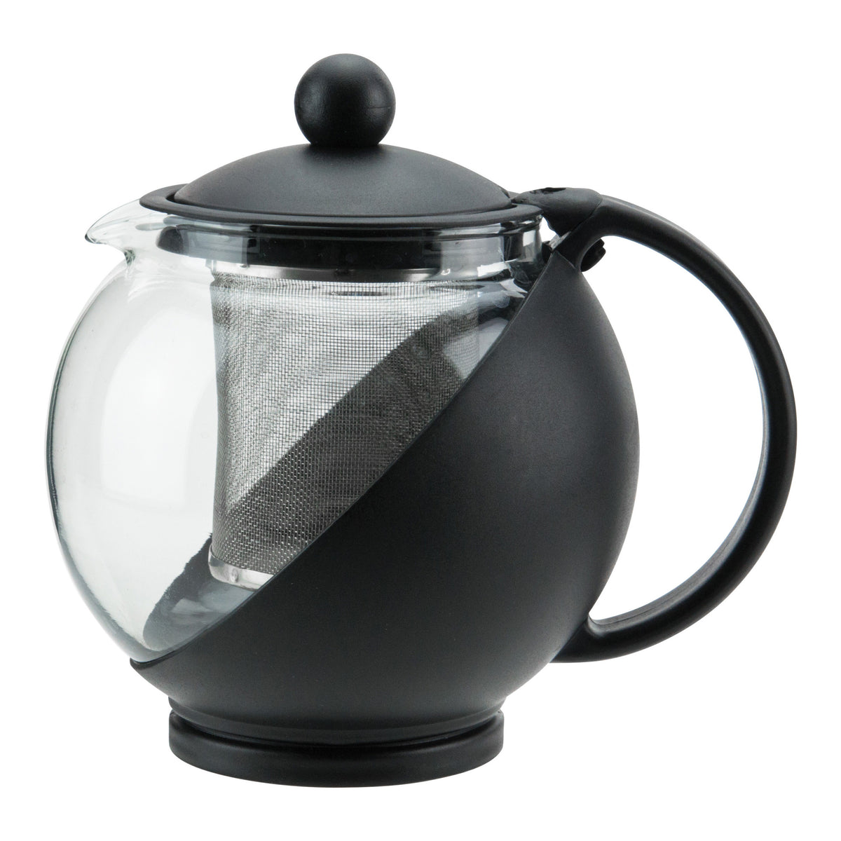 Picture of Winco GTP-25 25 oz Glass Teapot with Infuser Basket, Black