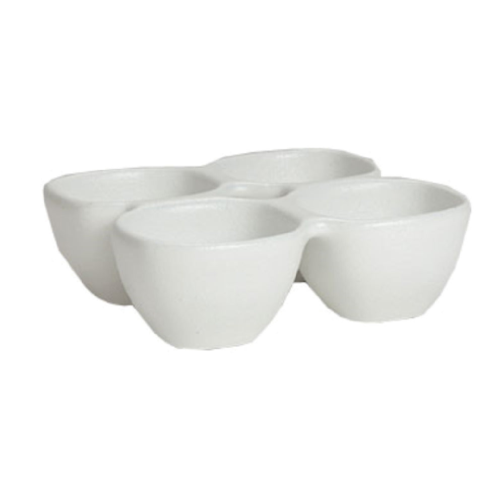 BS303GB 10 oz 4 Division Condiment Bowl without Handle - Granite Black - 8.66 in. - 3.15 in. Deep