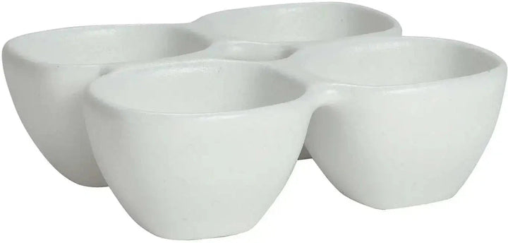 BS303-MOD-WW 10 oz 4 Division Condiment Bowl without Handle - White - 8.66 in. - 3.15 in. Deep