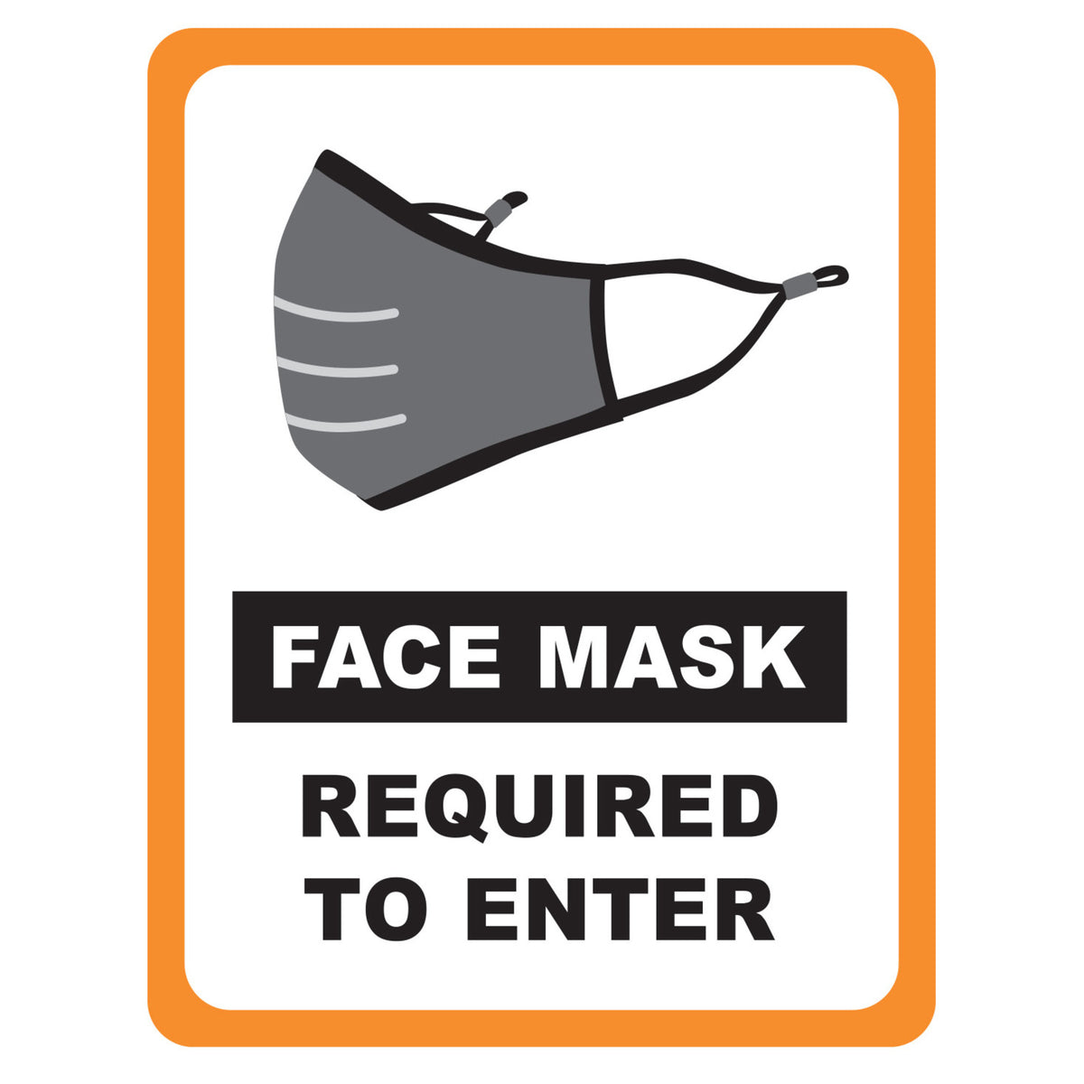 Picture of Winco WC-811 Face Mask Required in. Window Cling&#44; 8.5 x 11 in.&#44; 2 Piece
