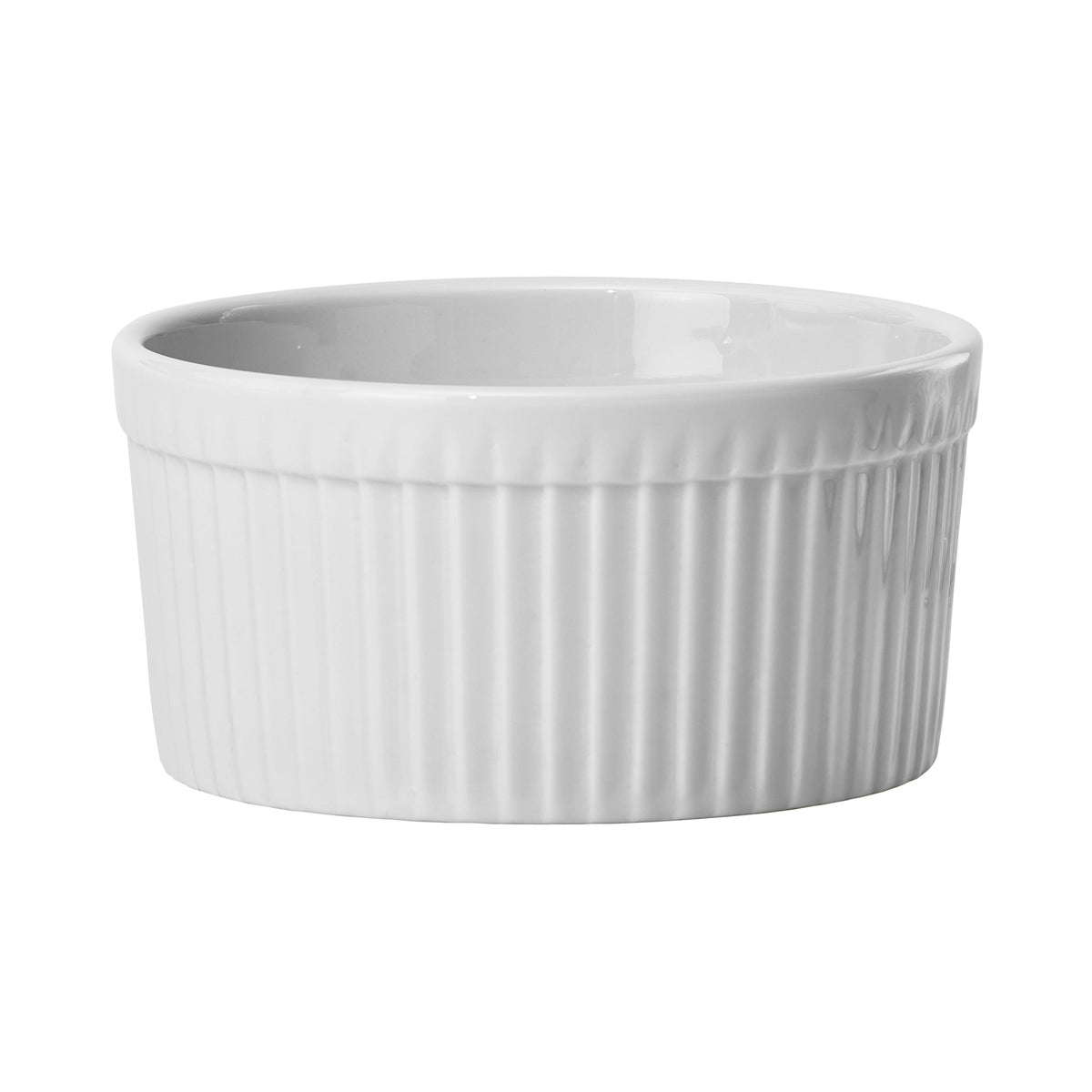 Picture of Winco SBR-16 Fluted Souffle Bowl, 16 oz, White Porcelain, 12 Piece