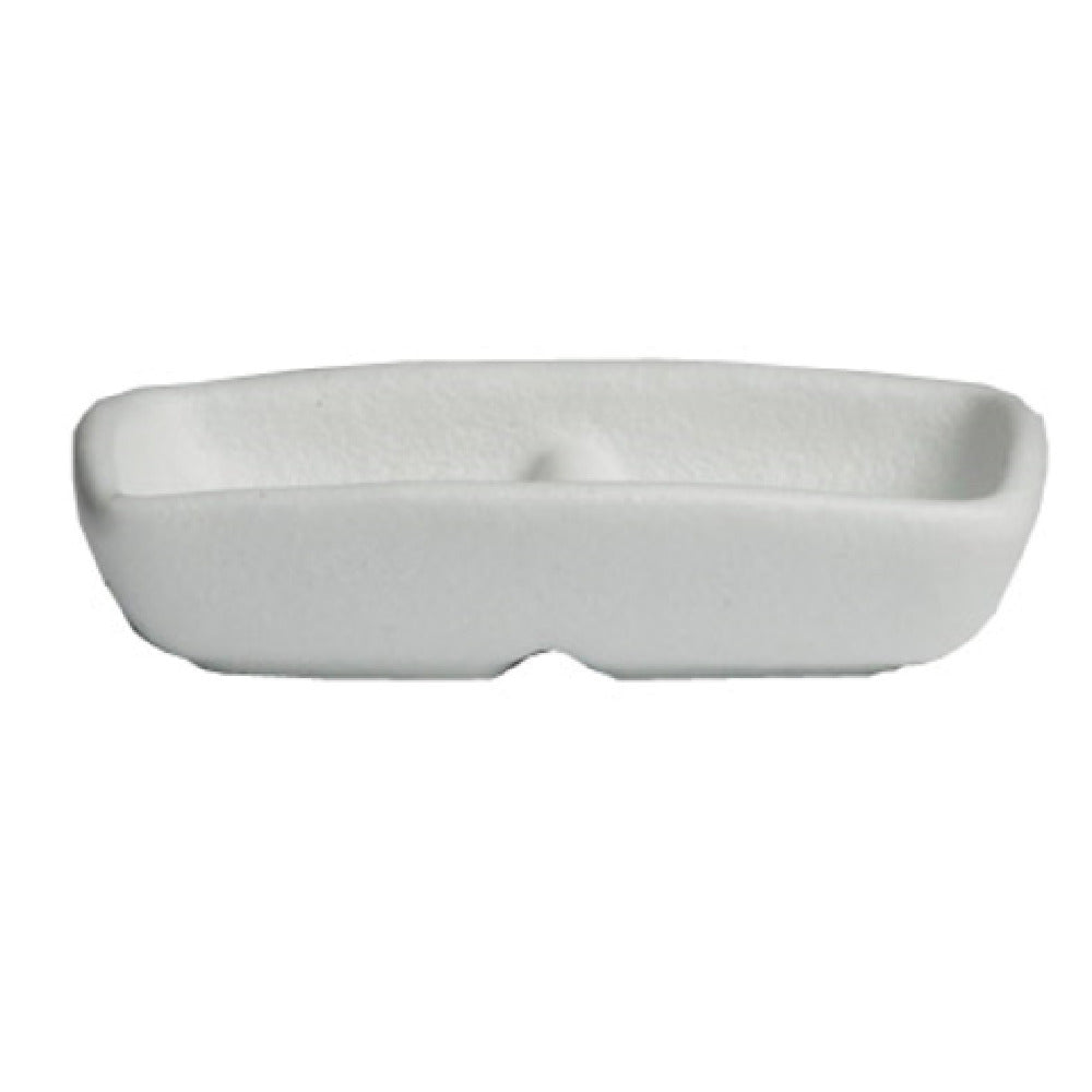PUW01FR 1.01 oz 2 Division Condiment Dish - Fire Red - 5.12 in. - 1.18 in. Deep