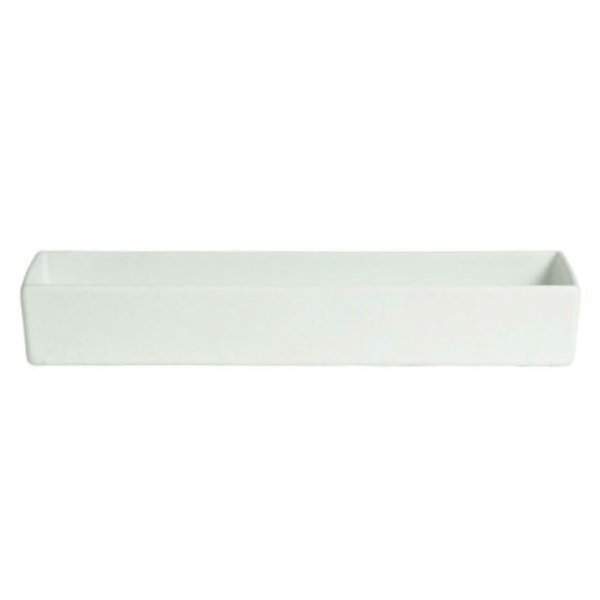 COMP25-MOD-WW 1.77 qt. Rectangular Straight Sided Salad Bar Bowl - White - Mod Smooth Finish - 14.63 x 3.88 in. - 3 in. Deep