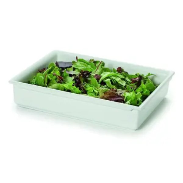 CIH1-2-WW 3.75 qt. Rectangular 1-2 Size Fit Perfect Stackable Food Pan - Classic White - 12.31 x 10.06 in. - 2.2 in. Deep