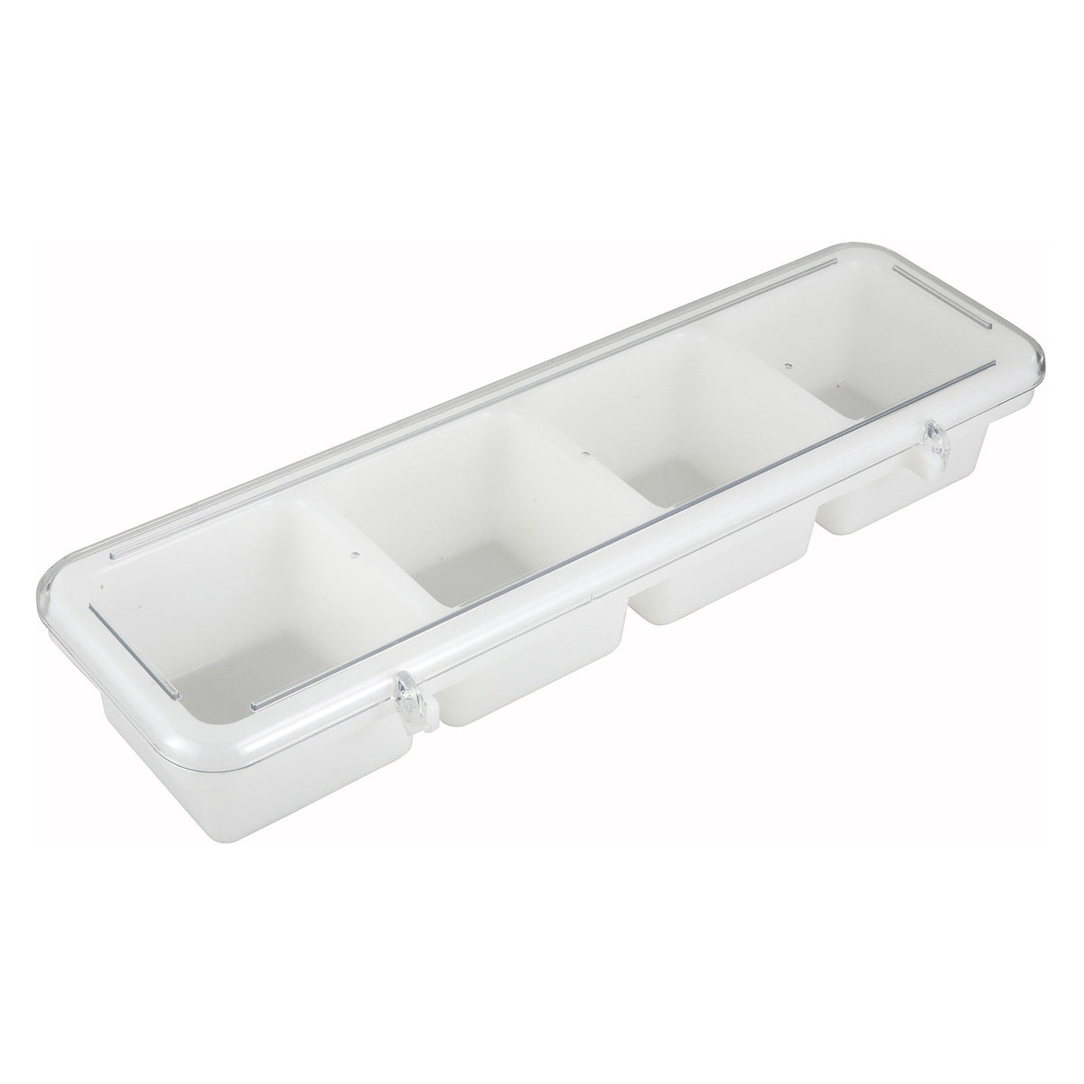Picture of Winco BC-4P Condiment Holder, 4 Compartment, White, Plastic