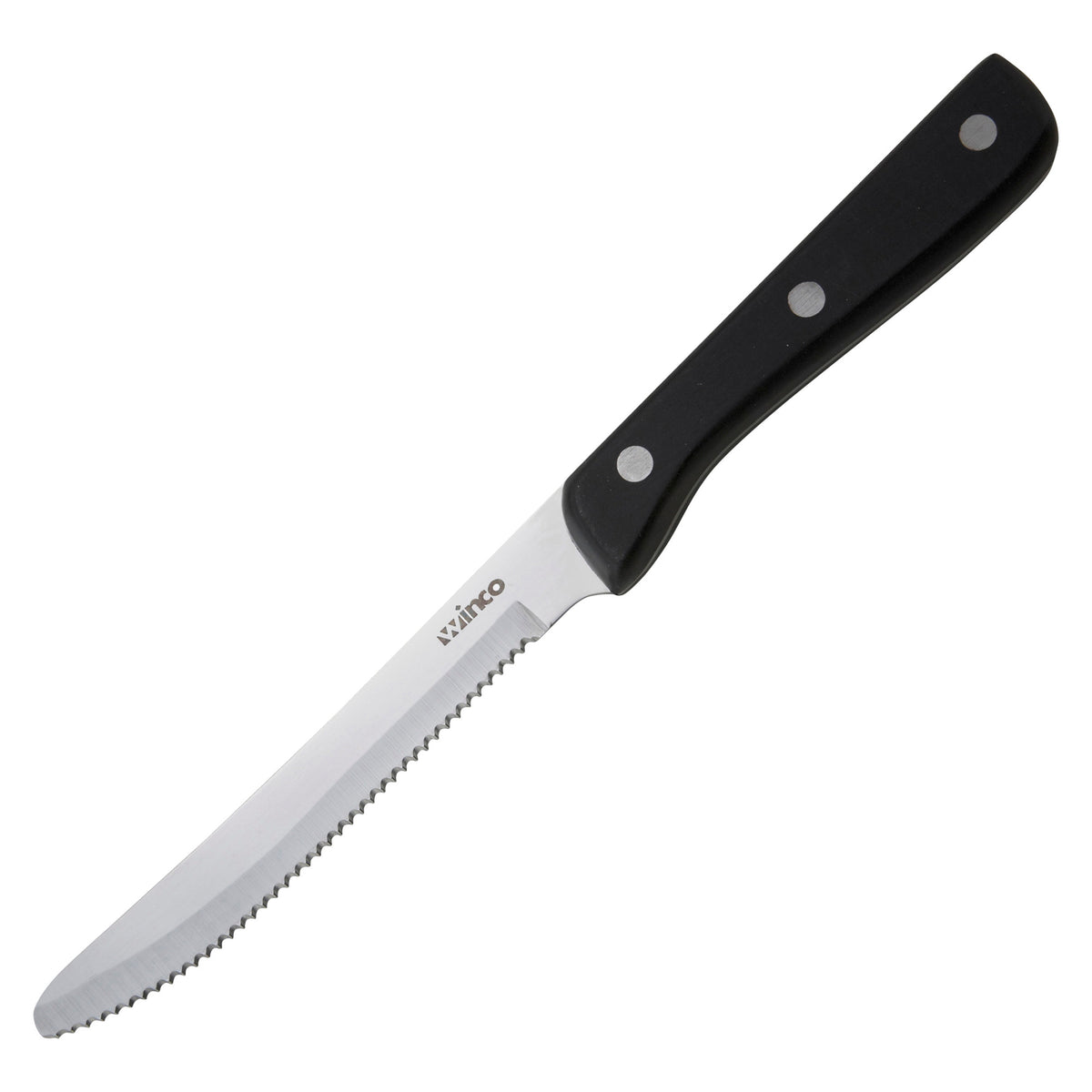 Picture of Winco K-80P Solid Pom Handle Steak Knife, 5 in. Blade, Round Tip