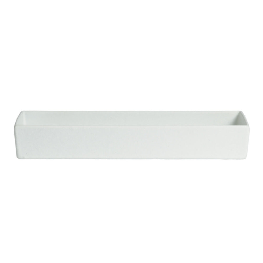 COMP02-MOD-WW 2.4 qt. Rectangular Straight Sided Salad Bar Bowl - Mod Smooth Finish - White - 10 x 7 in. - 3 in. Deep