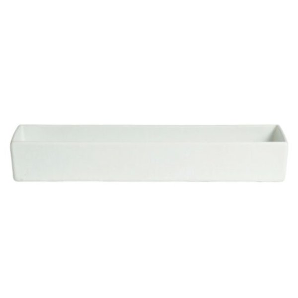 COMP38-MOD-WW 3.96 qt. Rectangular Straight Sided Salad Bar Bowl - White - Mod Smooth Finish - 19.68 x 6.5 in. - 3 in. Deep