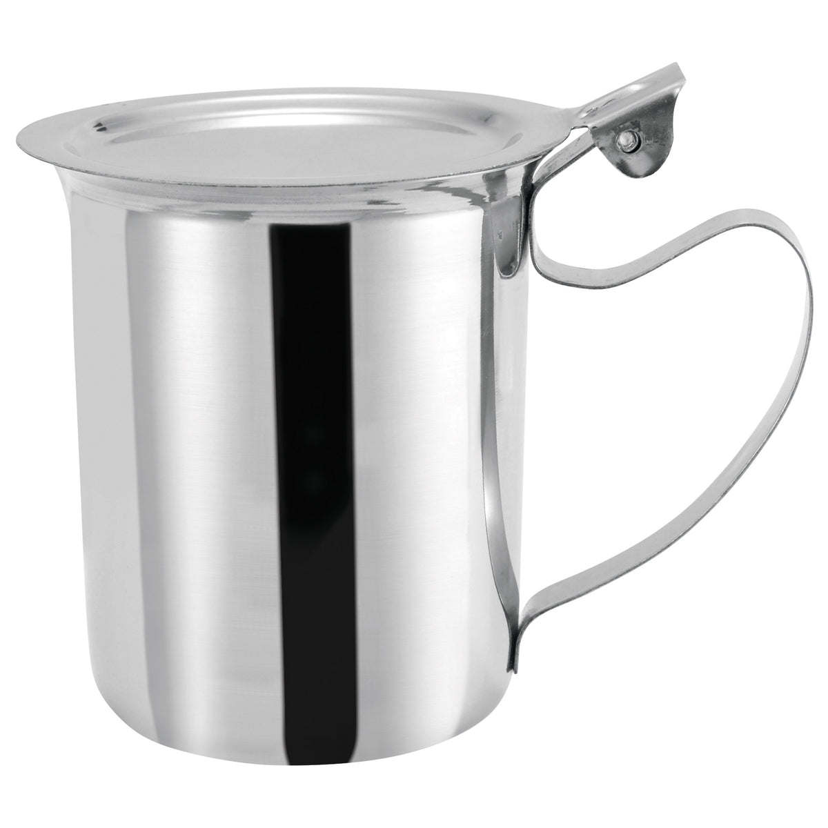 Picture of Winco SCT-10F 10 oz Creamer Server, Stackable Cover, Stainless Steel