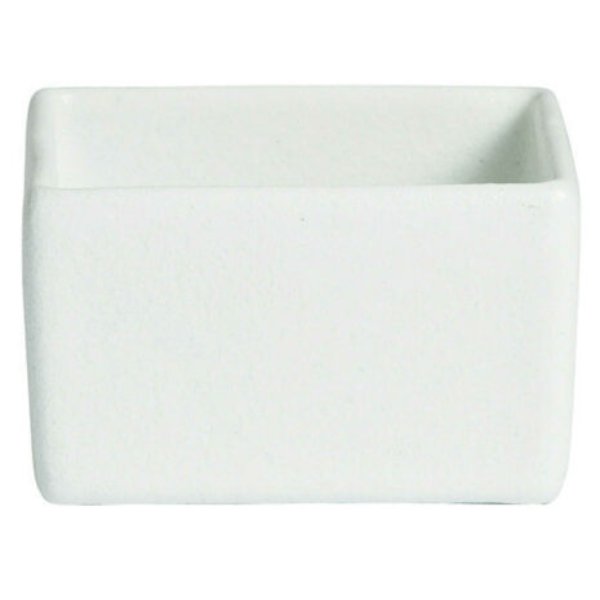 COMP29-MOD-WW 24.04 oz Rectangular Straight Sided Salad Bar Bowl - White - Mod Smooth Finish - 4.25 in. - 4 in. Deep