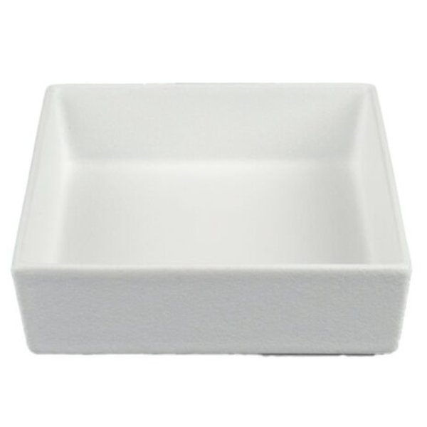 COMP30-MOD-WW 30.05 oz Square Inclined Straight Sided Salad Bar Bowl - White - Mod Smooth Finish - 4.25 in. - 5 in. Deep