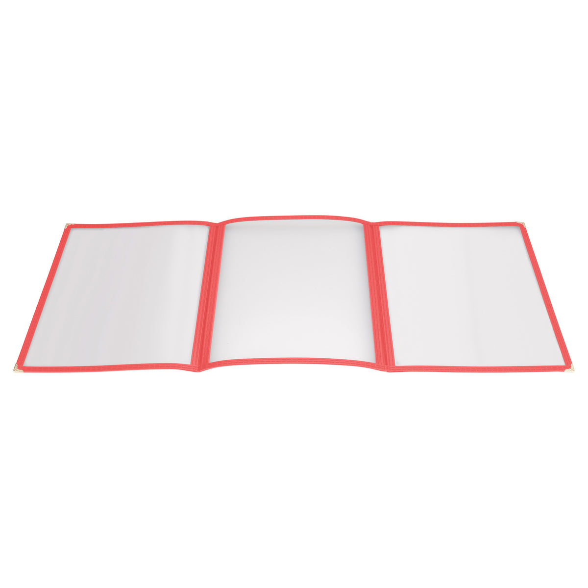 Picture of Winco PMCT-9R Tri-Fold Triple Panel Menu Cover, 9.5 x 12.13 in. - Red
