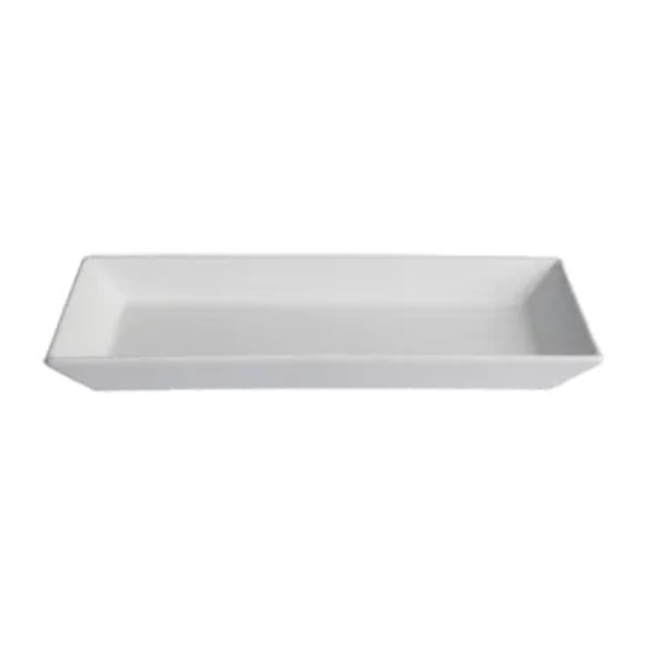 BUD11MW 11.84 oz Resin Coated Aluminum Rectangular Platter - Marble White - 11.13 x 5.51 in. - 0.98 in. Deep - Extra Small