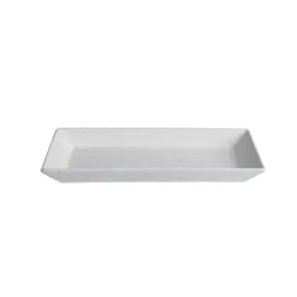 BUD14G 5.5 qt. Resin Coated Aluminum Rectangular Platter - Gray - 25.6 x 10.4 in. - 2.7 in. Deep - Large