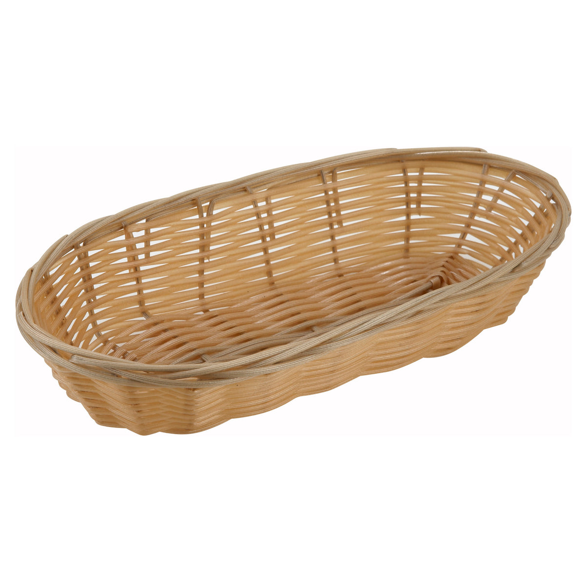 Picture of Winco PWBN-9B Tan Poly Woven Baskets - Long Oval - 9 x 4.25 x 2 in.