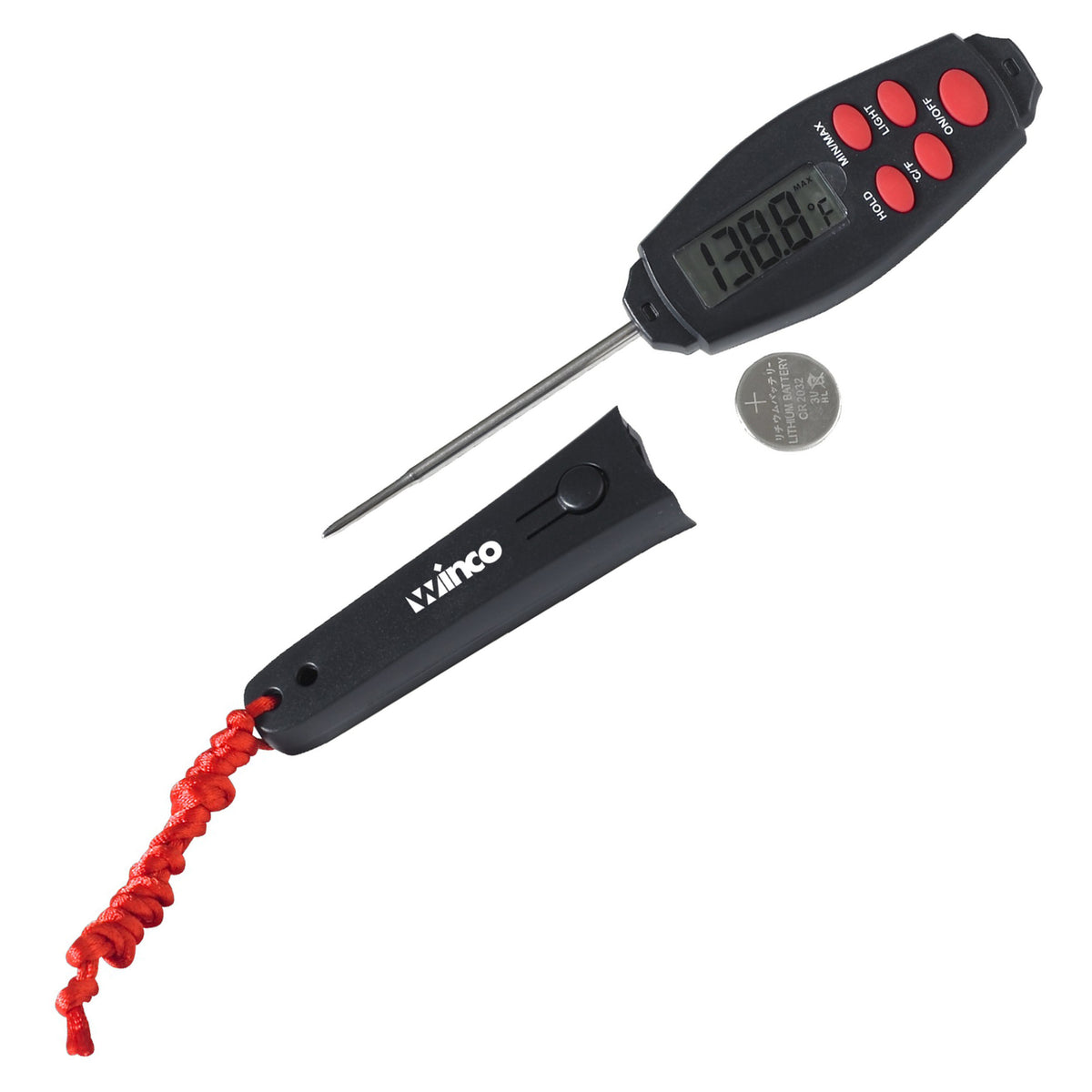 Picture of Winco TMT-DG5 Digital Thermometer, 1.38 in. LCD, 2.88 in. Probe