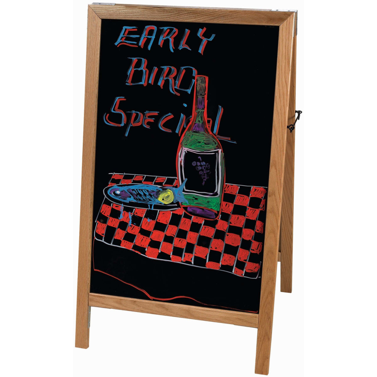 Picture of Winco MBAF-5 Dual-Sided Sidewalk A-Frame Marker Board - Oak, 26.25 x 45 in.