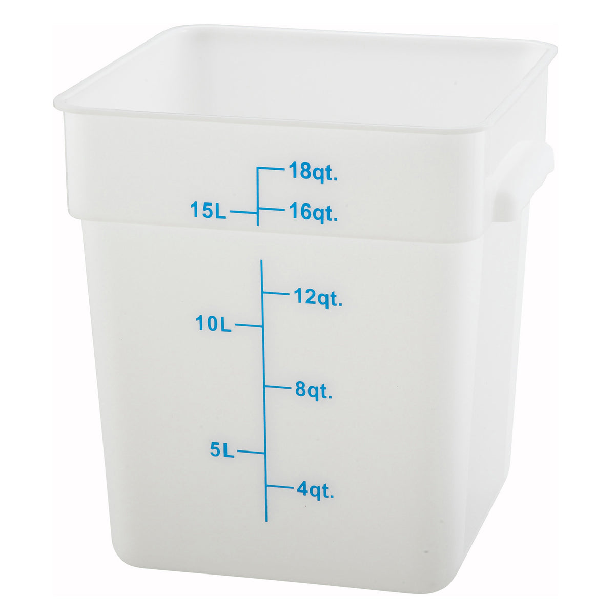 Picture of Winco PTSC-18 Square Storage Container, Translucent, Polypropylene - 18 qt.