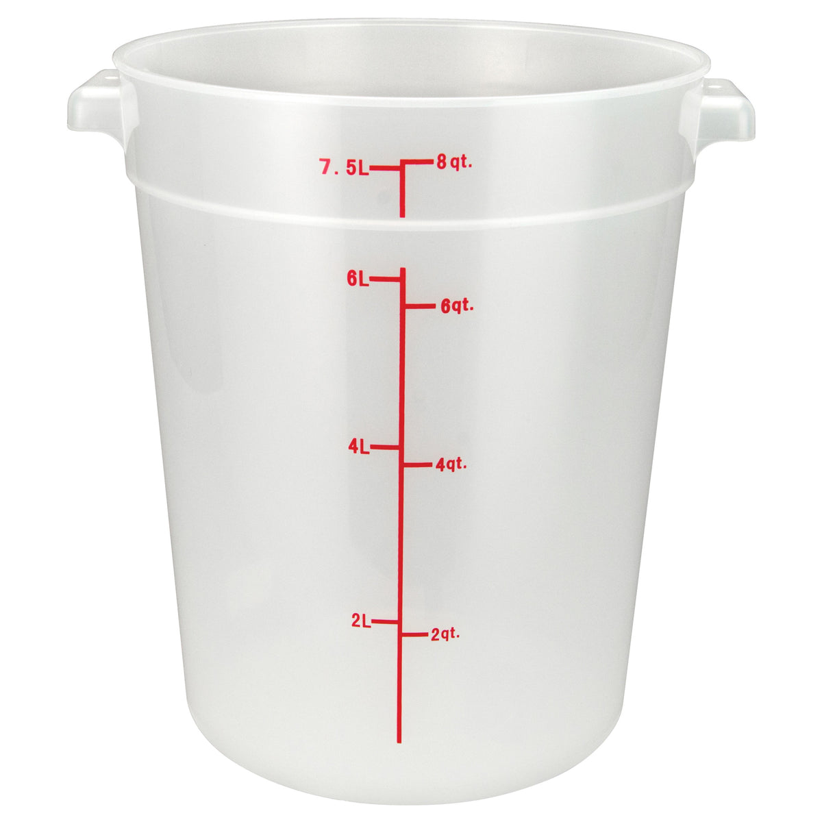 Picture of Winco PTRC-8 Round Storage Container, Translucent, Polypropylene - 8 qt.