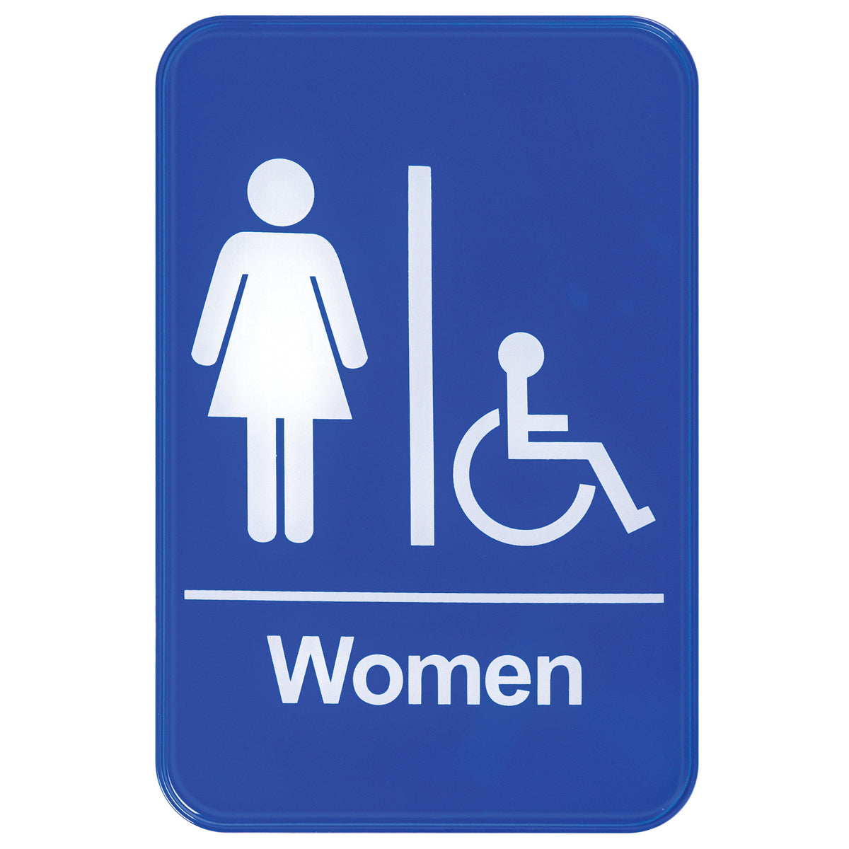 Winco SGN-651B Women/Accessible Sign - 6X9, Blue