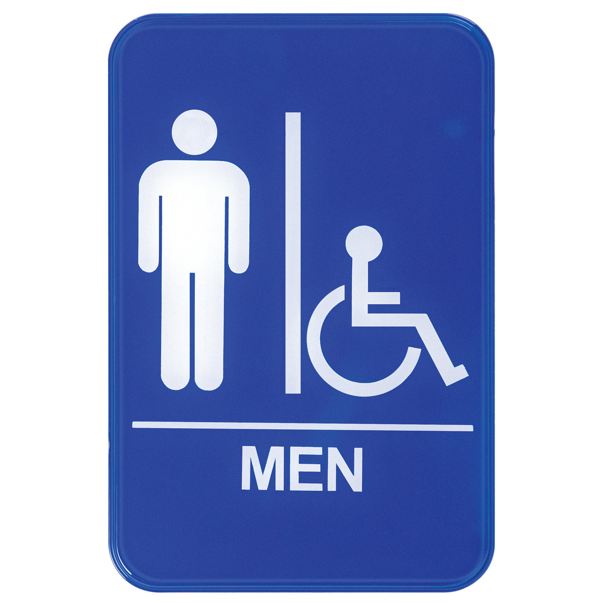 Winco SGN-652B Men/Accessible Sign - 6 x 9, Blue